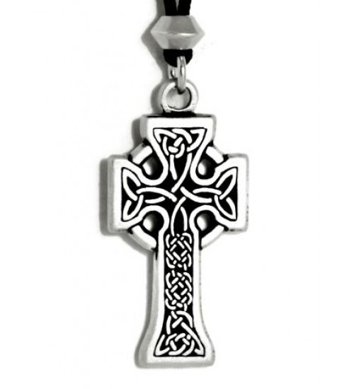 Celtic Knotwork Cross Pewter Necklace