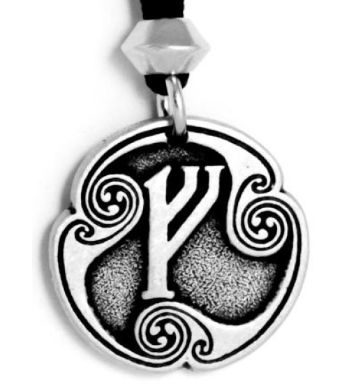 Fehu - Rune of Prosperity Pewter Talisman