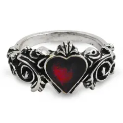 Betrothal Gothic Heart Pewter Ring