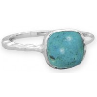 Turquoise Blue Stackable Sterling Silver Ring