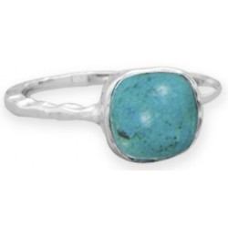 Turquoise Blue Stackable Sterling Silver Ring