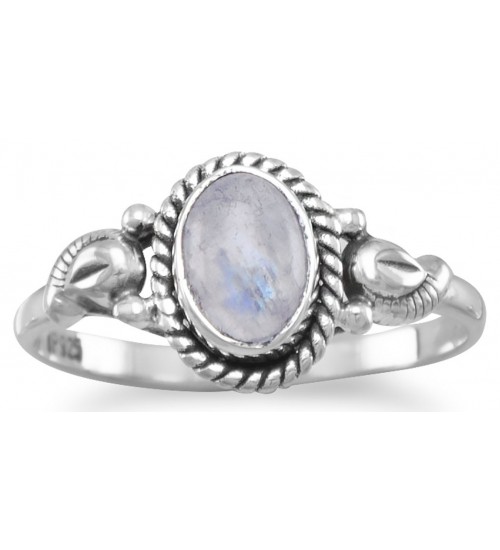 Rainbow Moonstone Sterling Silver Ring