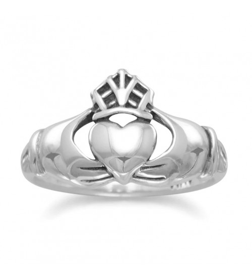 Claddagh Oxidized Sterling Silver Ring