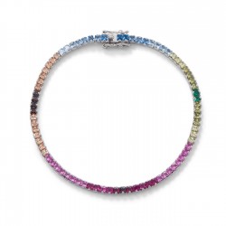 Rainbow Cubic Zirconia Tennis Bracelet