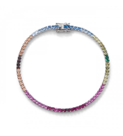 Rainbow Cubic Zirconia Tennis Bracelet