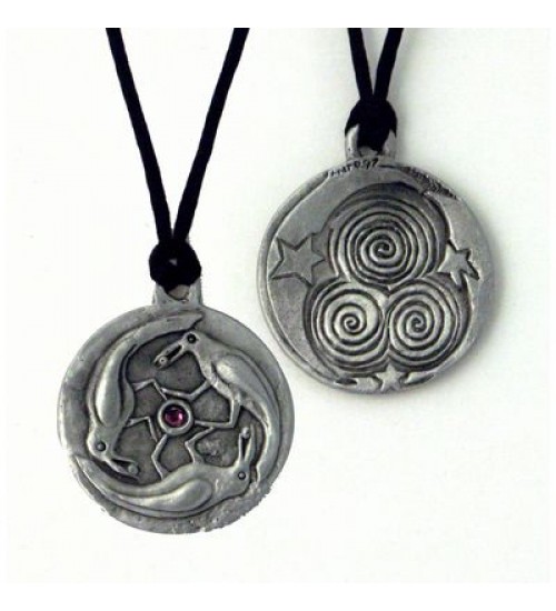 Triple Spirals Raven Pewter Necklace