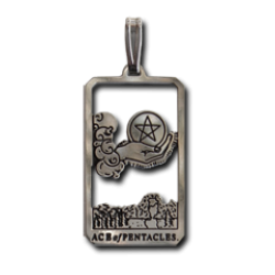 Ace of Pentacles Small Tarot Pendant