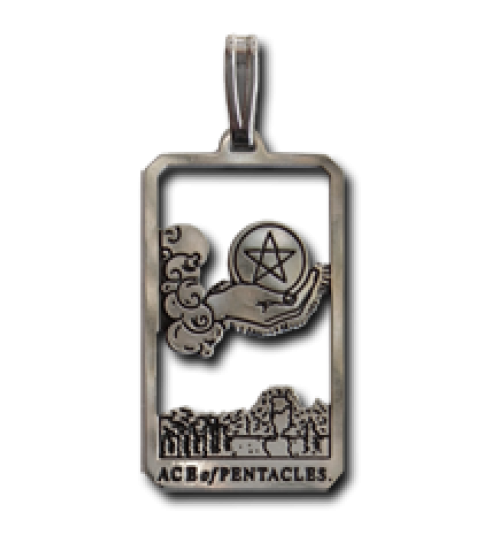 Ace of Pentacles Small Tarot Pendant