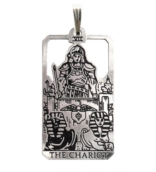 The Chariot Small Tarot Pendant