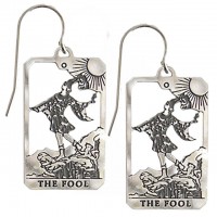 The Fool Small Tarot Card Earrings | Sterling Silver Tarot Jewelry