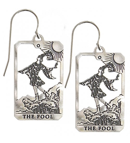 The Fool Small Tarot Card Earrings | Sterling Silver Tarot Jewelry