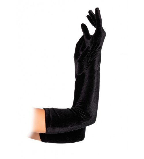 Black Velvet Opera Gloves