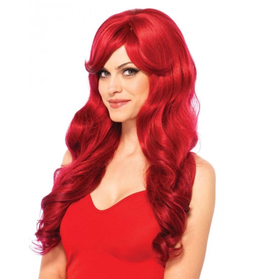 Extra Long Red Wavy Wig