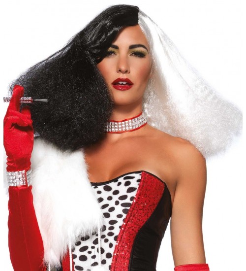 Black and White Cruella Costume Wig