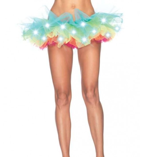 LED Light Up Rainbow Neon Tutu Petticoat