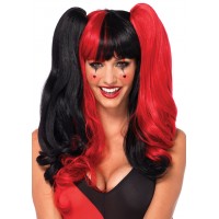Harlequin Cosplay Costume Wig with Detachable Ponytails