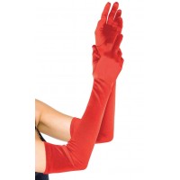 Red Satin Extra Long Opera Gloves