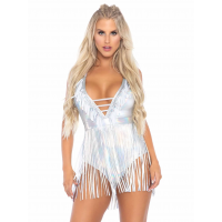 Rocking the Fringe Silver Bodysuit