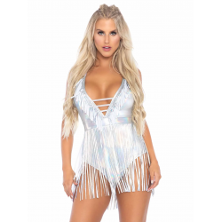 Rocking the Fringe Silver Bodysuit