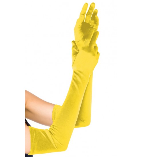 Yellow Satin Extra Long Opera Gloves