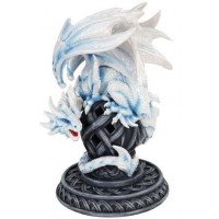 Frost White Dragon Statue