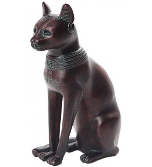 Bastet Egyptian Cat Goddess Antique Bronze Finish Small Statue