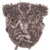 Cernunnos Horned God Celtic Wall Plaque Stone Finish