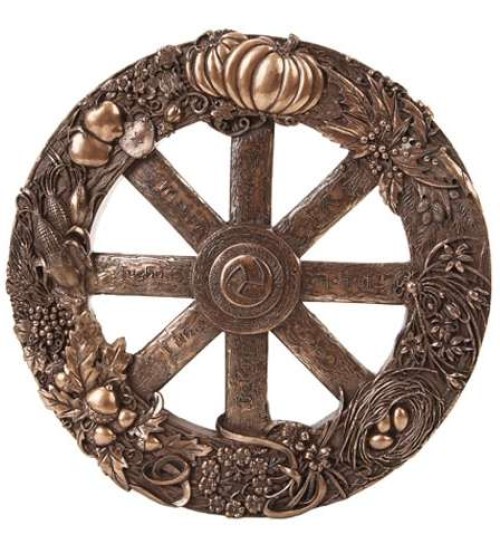 Pagan Wheel of the Year Bronze Finish Wall Plaque