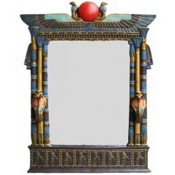 Wadjet Egyptian Wall Mirror with Cobra Candle Sconces