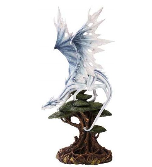 White Winged Dragon Tree Statue