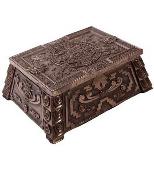 Aztec Bronze Resin Trinket Box