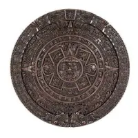 Aztec Solar Calendar Wall Relief Bronze Plaque
