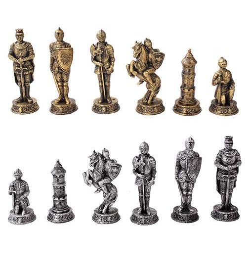 Medieval Knights Chess Set with Glass Board