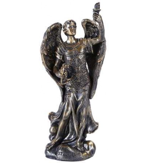 Archangel Uriel Small Bronze Christian Statue