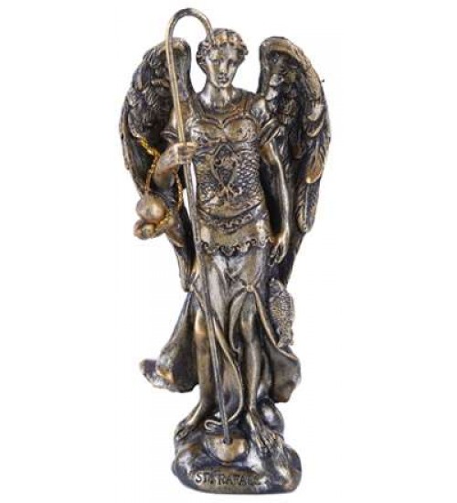 Archangel Raphael Small Bronze Christian Statue