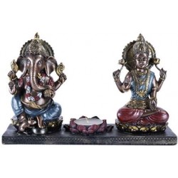 Ganesha and Krishna Candle Holder