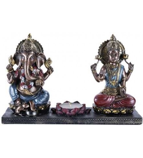 Ganesha and Krishna Candle Holder