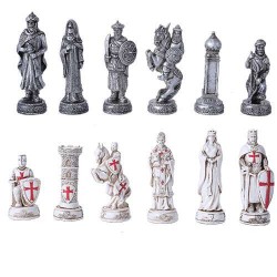 Crusader vs Muslim Chess Set with Glass Board