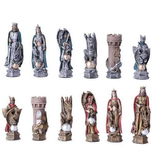 King Arthur Color Chess Set with Glass Board