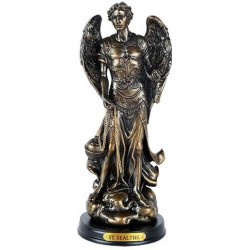 Archangel St Sealtiel Bronze Resin Christian 8 Inch Statue