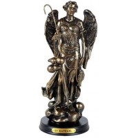 Archangel Raphael Healing Bronze Resin 8 Inch Statue