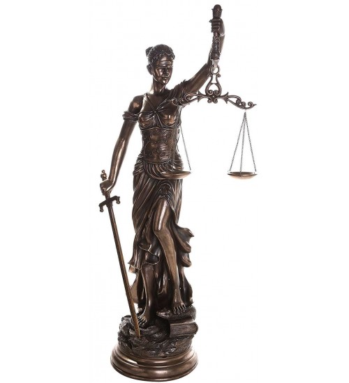 Lady Justice 48 Inch Statue in Bronze Resin