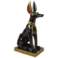 Anubis as a Jackal Egyptian God Statue - 9 Inches