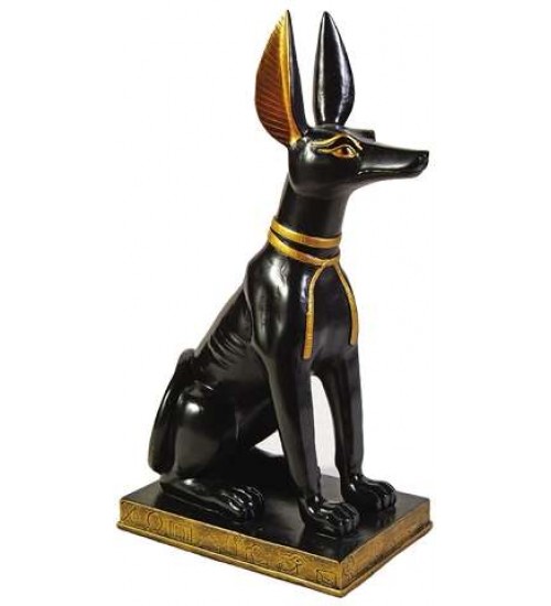 Anubis as a Jackal Egyptian God Statue - 9 Inches