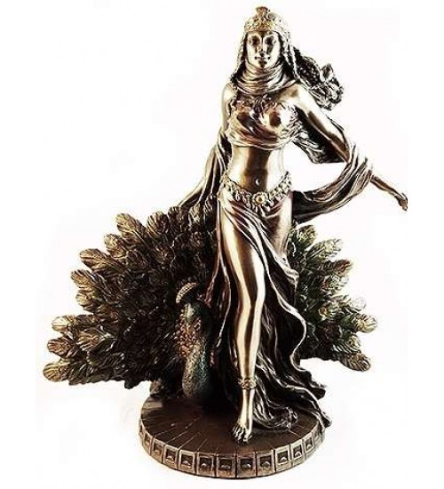 Hera Queen of the Greek Gods Statue with Peacock