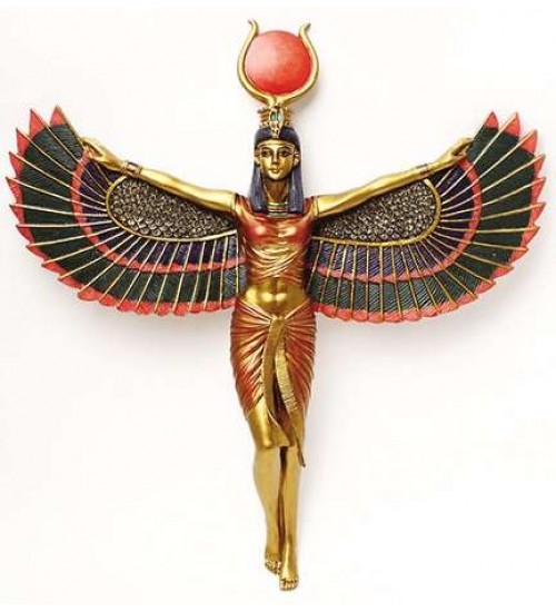 Winged Isis Egyptian Goddess Plaque