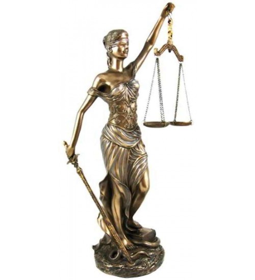 La Justica 12 Inch Lady Justice Statue in Bronze Resin