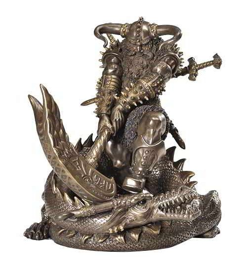 Thor, Norse God Slaying Dragon Statue