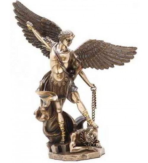 Archangel St Michael 10 Inch Bronze and Gold Statue