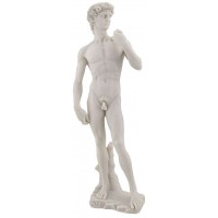 David by Michelangelo White Marble 10 Inch Statue